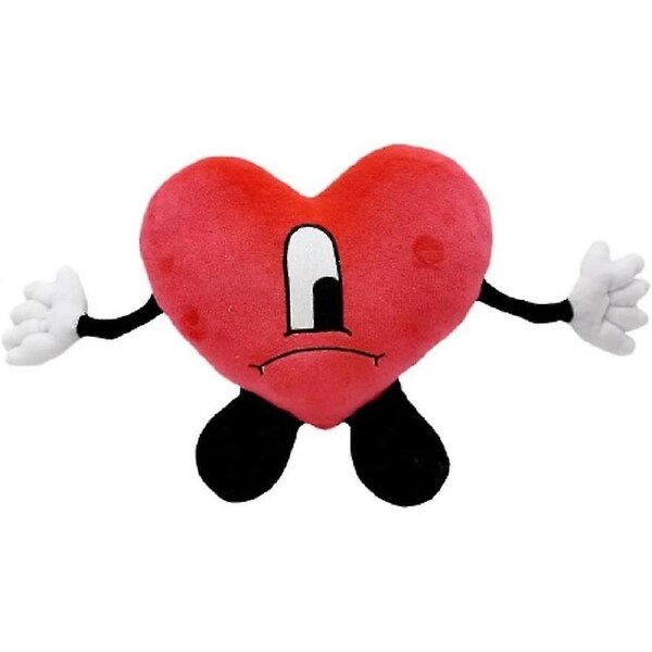 Un Verano Sin Ti Plush Bad Bunny Red Heart Shape Stuffed Animal Novelty Pillows Toy Gifts For Fans Kids