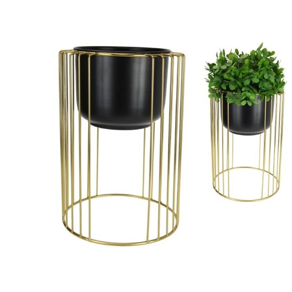 41cm Black & Gold Decor Planter