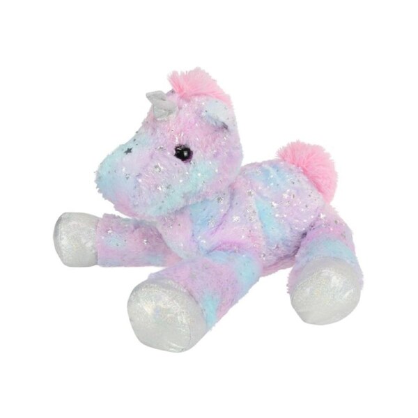 55cm Multi Coloured Pastel Plush Unicorn with Glitter Design