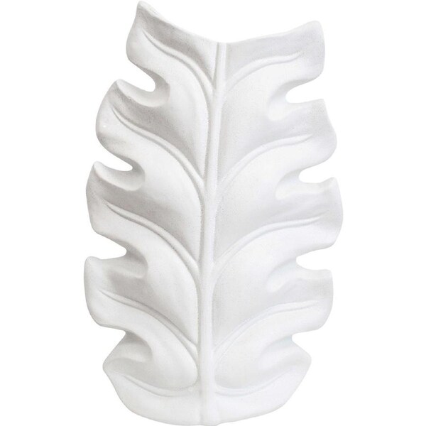 LVD Organic Leaf Vase Rustic Decorative Home/Lounge Decor 30.5x46.5cm White