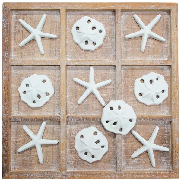 LVD Tictactoe Coastal Decorative Home Decor Ornament Statue 36x36cm Blue