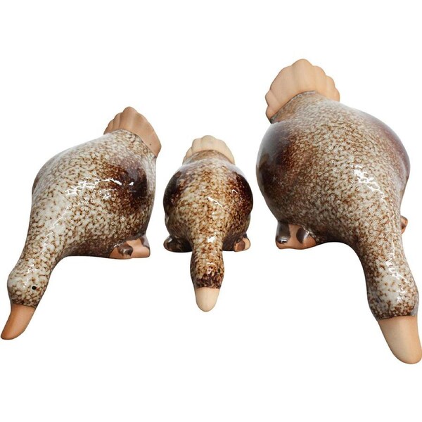 3pc LVD Ceramic Ornament Drinking Ducks Decorative Statue Tabletop Home Decor
