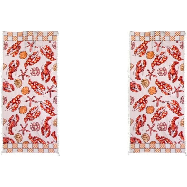 2x LVD Beach Towel With Portable Carry ChicTote Bag Lobster Microfibre 80x180cm