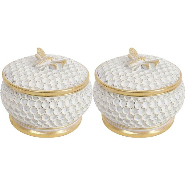 2x LVD Bee Trinket Storage Box Decorative Home Decor Ornament Statue 13x10cm