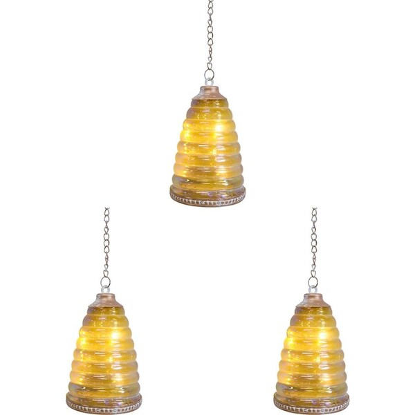 3x LVD Hanging LED Hive Decorative Lantern Lighting Display 12.5cm Home Decor