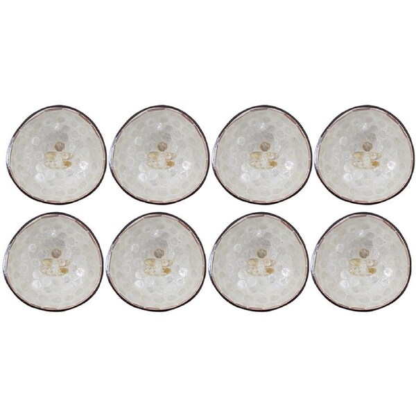 8x LVD Coconut Bowl Bee Ivory Decorative Home Decor Ornament Statue 13x6cm