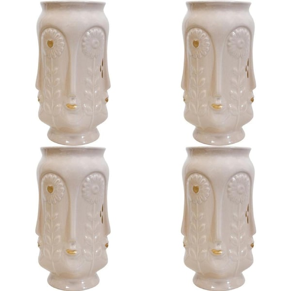 4x LVD Ceramic Flower Vase Sunflower Kiss Calico Decorative Tabletop Home Decor