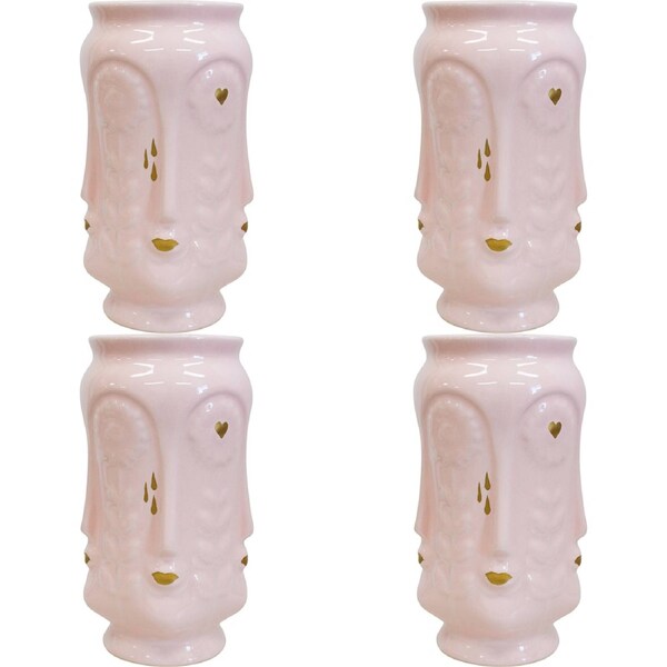 4x LVD Ceramic Flower Vase Sunflower Kiss Crepe Decorative Tabletop Home Decor