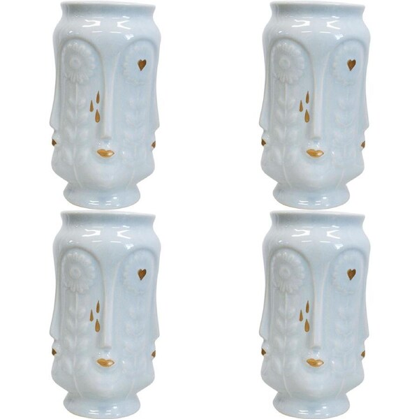 4x LVD Ceramic Flower Vase Sunflower Kiss Sky Decorative Tabletop Home Decor