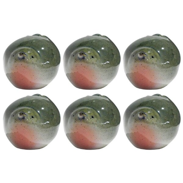 6x LVD Ceramic Birdie Ornament Small Decorative Tabletop Statue Home Decor Olive