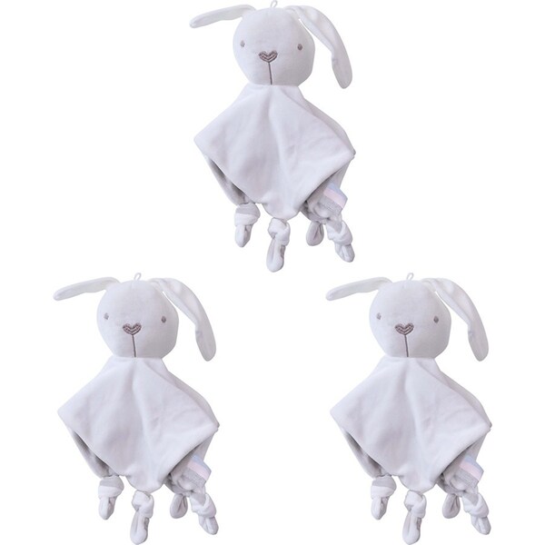 3x LVD Comforter Blankierattle Bunny Home/Nursery Decor Children/Baby 0+ 23cm