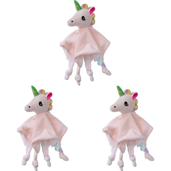 3x LVD Comforter Blankie Rattle Unicorn Home/Nursery Decor Children/Baby 0+ 23cm