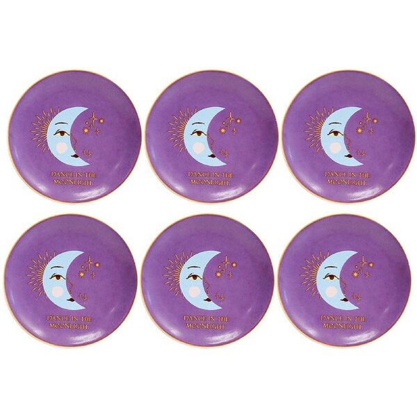 6x LVD Ceramic Trinket Plate Moon Astrology Decorative Dish Ornament Home Decor