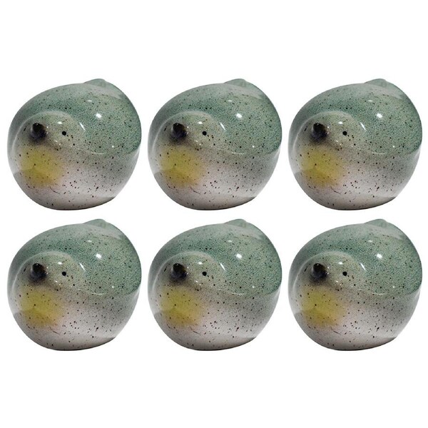 6x LVD Ceramic Birdie Ornament Small Decorative Tabletop Statue Home Decor Sky