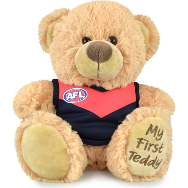 AFL First Teddy Melbourne Bear Plush Stuffed Animal Cuddle Play Toy 23cm Beige