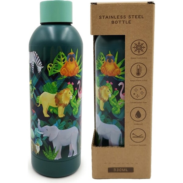 Animal Kingdom 530ml Stainless Steel Drink Bottle Water Insulated Tumbler Green