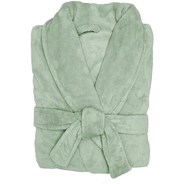 Bambury Microplush Super Soft Unisex Bathrobe Sage-Medium/Large