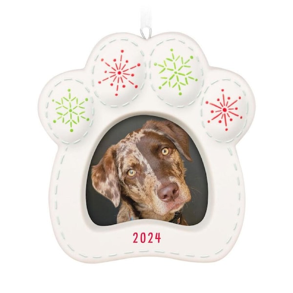 2024 Hallmark Keepsake Ornament - Happy Dog Photo Frame Porcelain