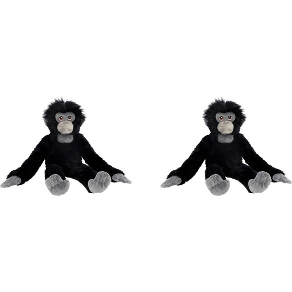 2x Keeleco Siamang Longarms Soft Animal Plush Kids/Children Toy 50cm Black 3+