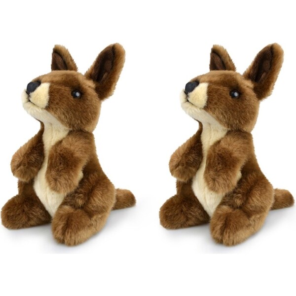 2x Lil Friends Wallaby Souvenir Soft Stuffed Animal Plush Children 18cm Toy 3y+