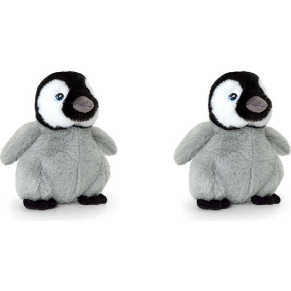 2x Keeleco Baby Emperor Penguin Soft Stuffed Animal Plush Kids Toy 18cm Grey 3+