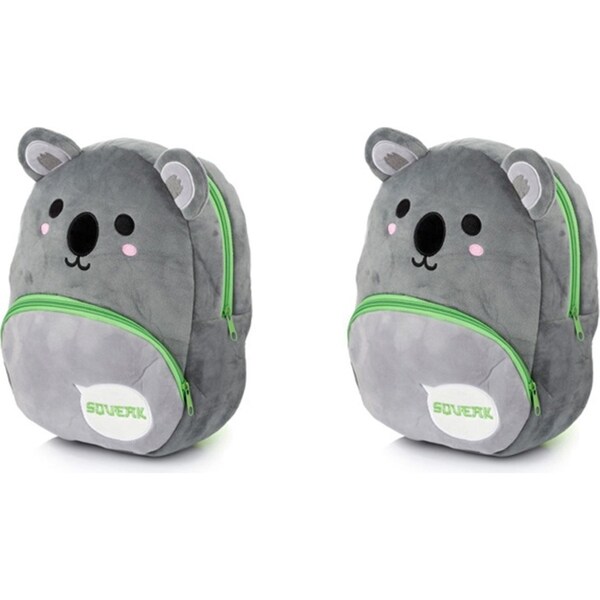 2x Adoramals 30cm Koala Backpack Kids/Toddler Travel School Animal Plush Bag