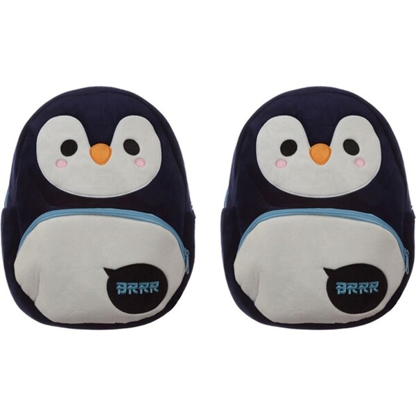 2x Adoramals 30cm Penguin Backpack Kids/Children Travel School Animal Plush Bag