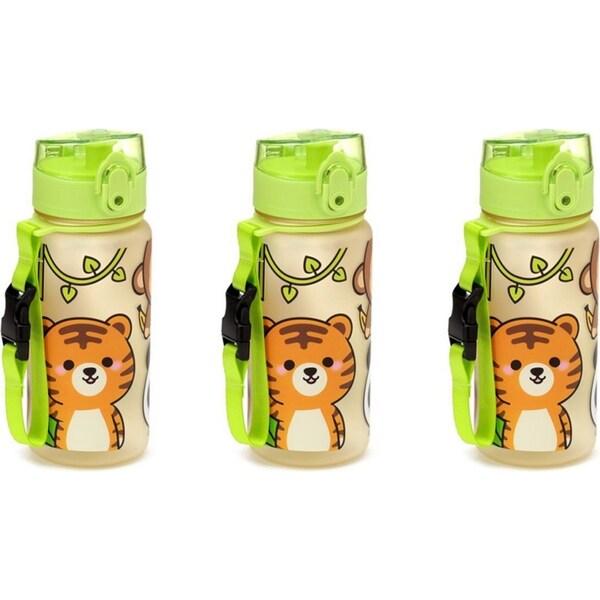 3x Adoramals Sealife 350ml/18cm Water Bottle Kids/Children Drink Container Green