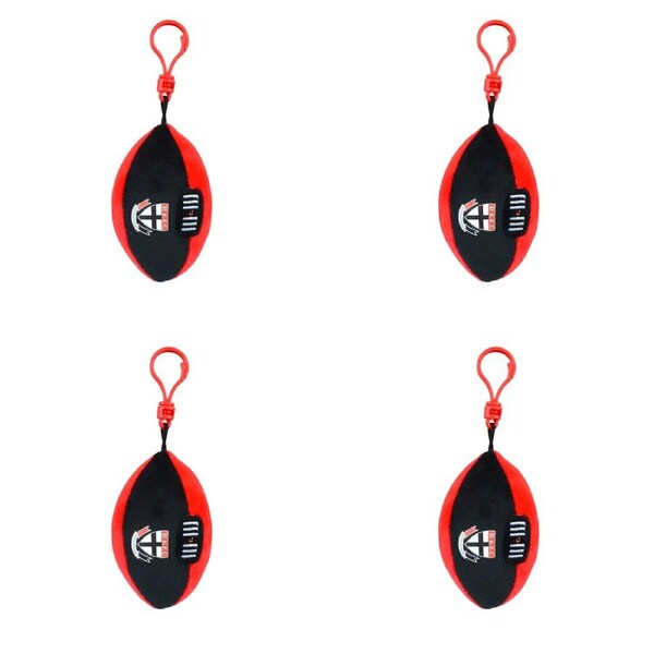 4x AFL St Kilda Footy Sports Keyclip Accessory Bag Keychain Merchandise 10cm