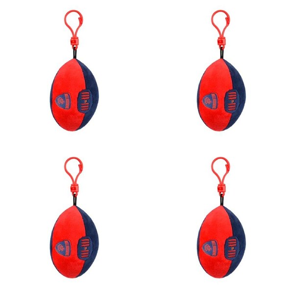 4x AFL Melbourne Footy Sports Keyclip Accessory Bag Keychain Merchandise 10cm