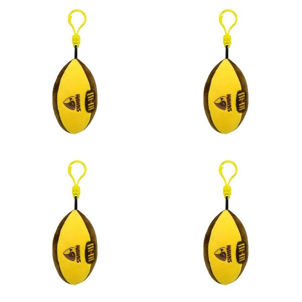4x AFL Hawthorn Footy Sports Keyclip Accessory Bag Keychain Merchandise 10cm