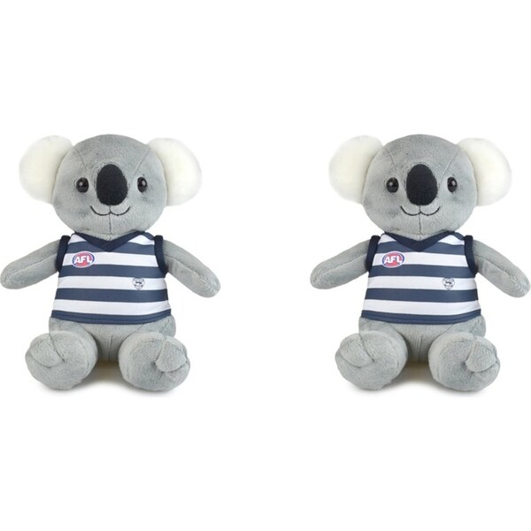 2x AFL Koala Geelong Soft Stuffed Animal Plush Kids/Children Cuddle Toy 20cm GRY