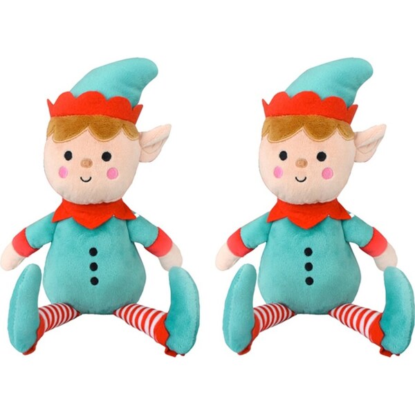 2x Adorables Elf 23cm Christmas Plush Kids/Children Stuffed Soft Cuddle Play Toy