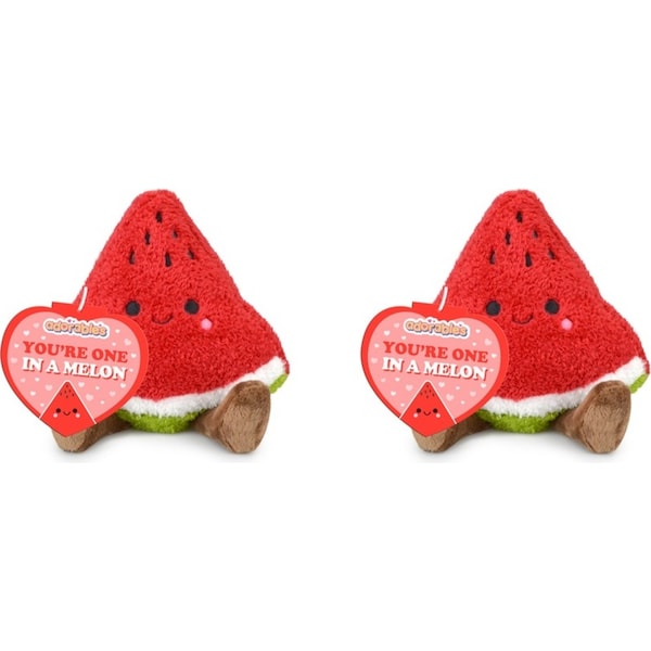 2x Adorables Watermelon Fruit Plush Kids/Children Stuffed Cuddle Toy 20cm Red