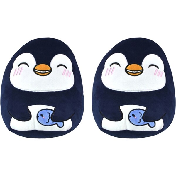 2x Squidglys Penguin Plush Kids/Children Cuddle Sleeping Squishy Toy 24cm Navy