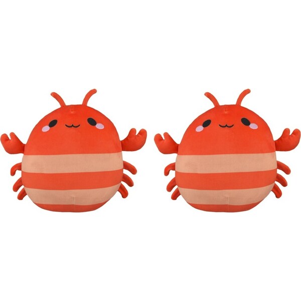 2x Squidglys Lobster Plush Kids/Children Cuddle Sleeping Squishy Toy 24cm Orange