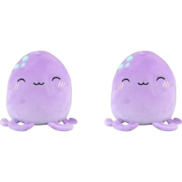 2x Squidglys Octopus Plush Kids/Children Cuddle Sleeping Squishy Toy 24cm Purple