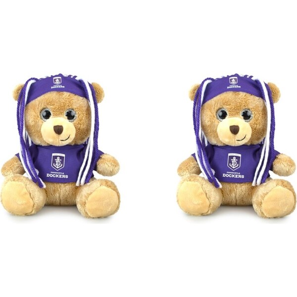 2x AFL Sparkle Fanatic Fremantle Plush Stuffed Animal Cuddle Toy 20cm Purple