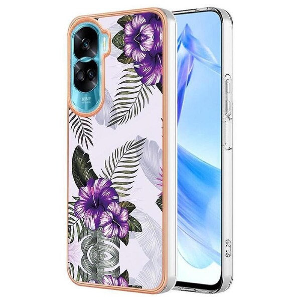 For Honor 90 Lite 5g/x50i 5g Electroplating Phone Case Marble Flower Pattern Tpu Cover