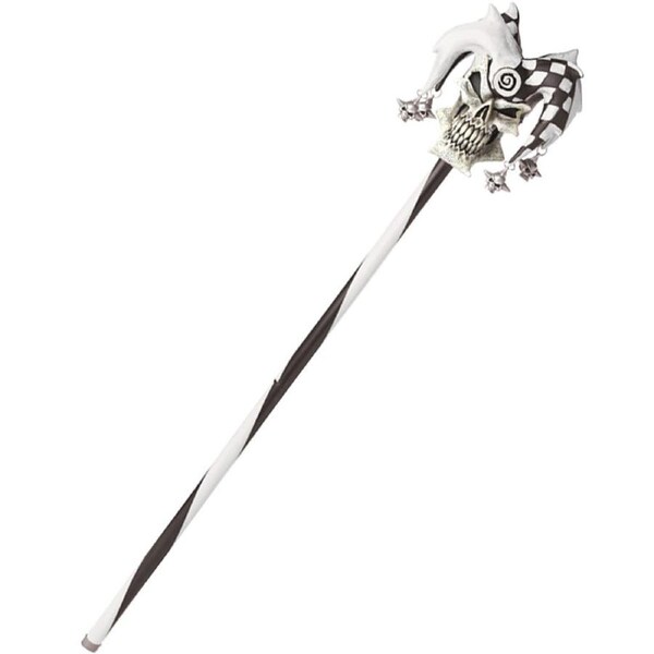 White Psycho Jester Cane 1m
