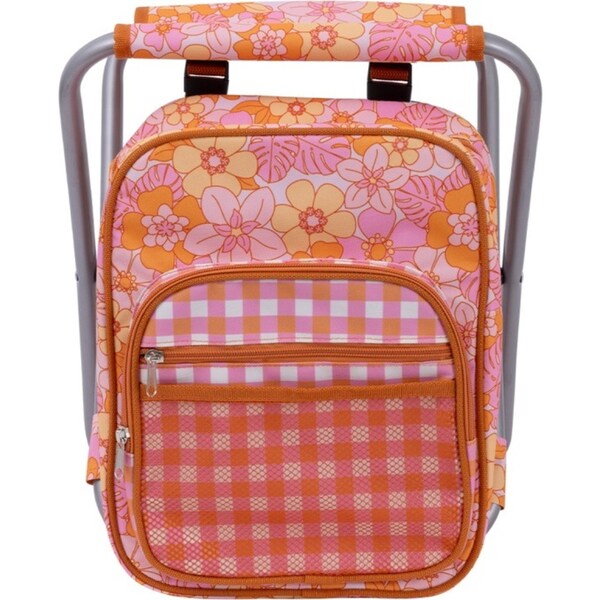 Splosh Picnic Retro Floral Foldable Stool/Chair w/ Insulated Cooler Bag 32x37cm