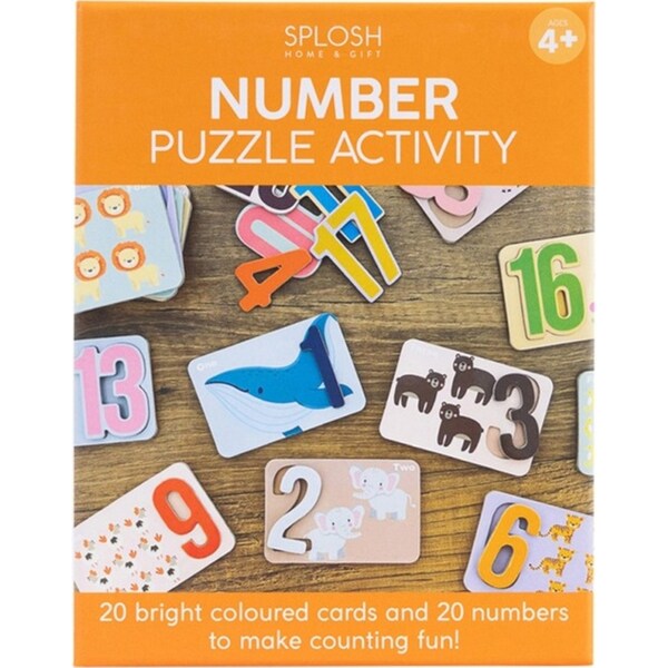 20pc Kids By Splosh Number Puzzle Activity Fun Educational Learning Cards 4y+
