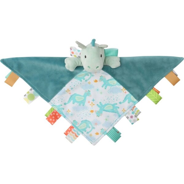 Mary Meyer Taggies Drax Dragon Character 33x33cm Plush Blanket Kids 0+ Toy Blue