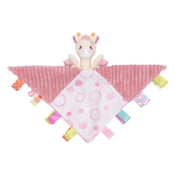 Mary Meyer Taggies Giraffe Character 33x33cm Plush Blanket Kids 0+ Toy Pink