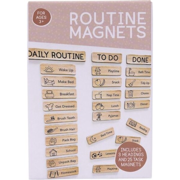 28pc Splosh Kids by Splosh Daily Routine w/ Headings Magnet Set Fridge Decor 3y+