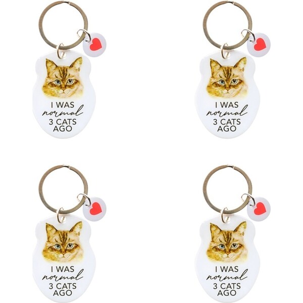 4x Splosh Pet Normal Keyring Animal Keychain Hanging Bag Charm Accessory 4x8.5cm
