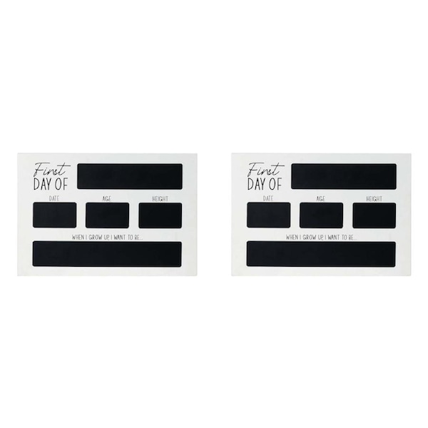 2x Splosh Kids By Splosh First Day of School Blackboard 31x21cm Black/WHT