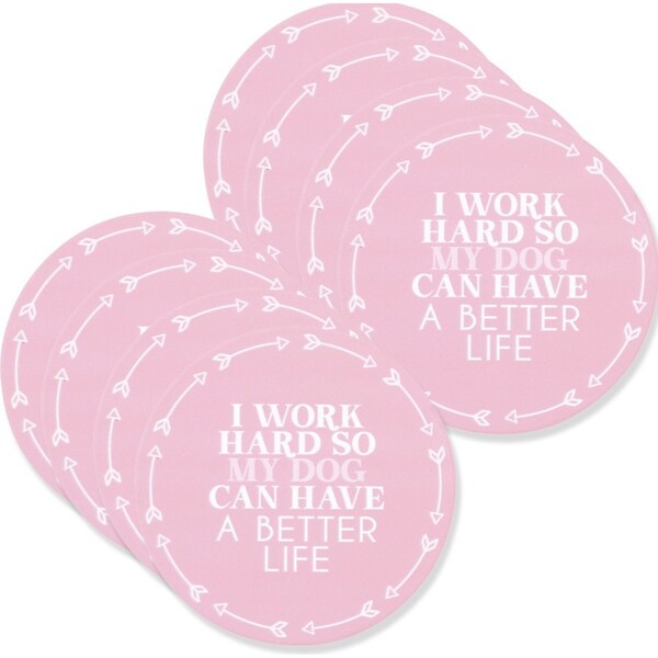 8x Splosh Pet Lovers 10.5cm Better Life Ceramic Round Coaster Table Pad