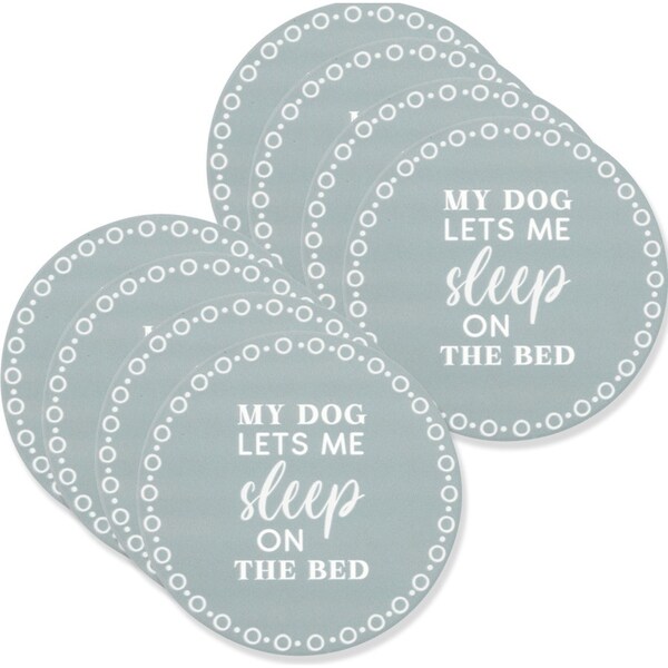 8x Splosh Pet Lovers 10.5cm Sleep Ceramic Round Coaster Table Protector Pad