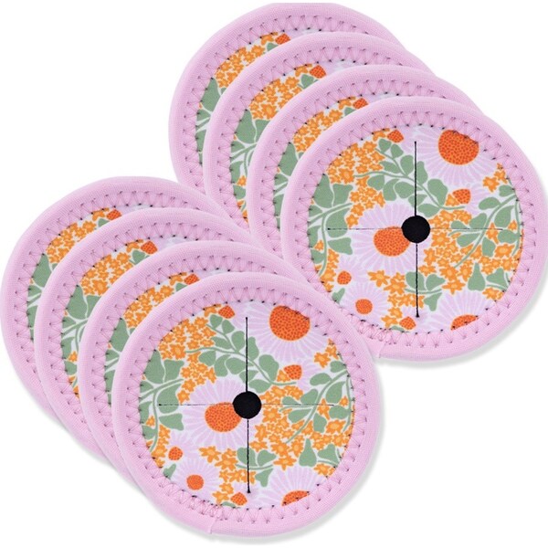 8x Splosh Picnic 9.5cm Spring Floral Wine Glass Round Coaster Table Pad